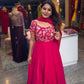 Designer Gown Set in Heavy Natural Crepe with Matching Pant and Dupatta - Jaipuri Vastra