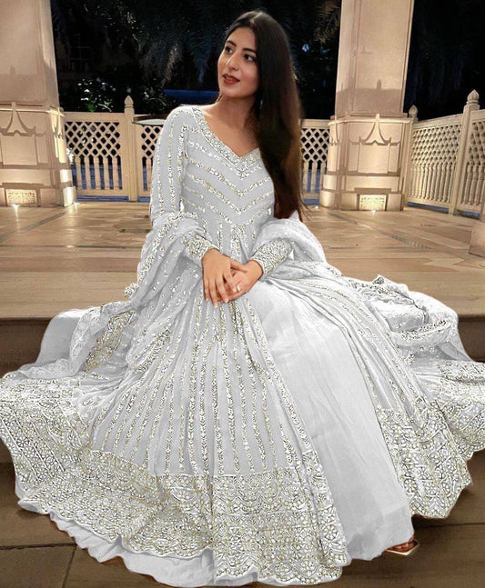 Luxe Faux Georgette Top and Lehenga Set with Dupatta for Special Occasions - Jaipuri Vastra