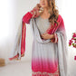 Elegant Chinon Silk Top with Coding Dori Sequin and Rivet Moti Work Plazzo Suit - Jaipuri Vastra