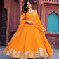 Faux Georgette Gown with Full Thread and Sequin Work Front and Back, Pant and Dupatta Set - Jaipuri Vastra