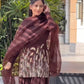 Designer Faux Georgette Top with Sequin Thread Work, Farshi Suit, and Organza Silk Dupatta with Four-Side Lace Border and Rivet Moti