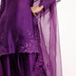Designer Natural Crepe Top with Beaded Thread Detailing, Matched with Farshi Salwar and Butterfly Net Dupatta with Cutwork Lace