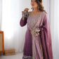 Elegant Chinon Silk Top with Coding Dori Sequin and Rivet Moti Work Plazzo Suit - Jaipuri Vastra