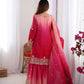 Elegant Chinon Silk Top with Coding Dori Sequin and Rivet Moti Work Plazzo Suit - Jaipuri Vastra