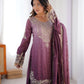 Elegant Chinon Silk Top with Coding Dori Sequin and Rivet Moti Work Plazzo Suit - Jaipuri Vastra