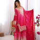 Elegant Chinon Silk Top with Coding Dori Sequin and Rivet Moti Work Plazzo Suit - Jaipuri Vastra