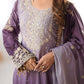Elegant Chinon Silk Top with Coding Dori Sequin and Rivet Moti Work Plazzo Suit - Jaipuri Vastra