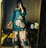 Modern Flair Meets Tradition in Natural Crepe Silk Digital Print Top Bottom and Dupatta