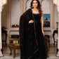 Handcrafted Gown and Pant Set with Micro Inner and Lace-Bordered Dupatta in Faux Georgette