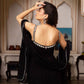 Handcrafted Gown and Pant Set with Micro Inner and Lace-Bordered Dupatta in Faux Georgette