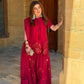 Black Ready to Wear Pure Natural Crepe Silk Suit with Embroidery and Sequence Work