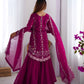 Premium Faux Georgette Sharara Suit with Thread Sequin Work and Dupatta - Jaipuri Vastra