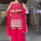 Faux Georgette Sharara Set with Thread & Sequin Work and Matching Dupatta