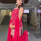 Faux Georgette Sharara Set with Thread & Sequin Work and Matching Dupatta