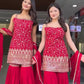 Faux Georgette Sharara Set with Thread & Sequin Work and Matching Dupatta