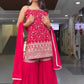 Faux Georgette Sharara Set with Thread & Sequin Work and Matching Dupatta