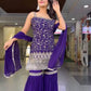 Faux Georgette Sharara Set with Thread & Sequin Work and Matching Dupatta