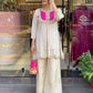 Elegant Cord Set with Embroidery Coding Sequence and Beadwork on Roman Shimmer Silk