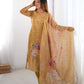 Chanderi Silk Digital Print and Jacquard Work Top with Pant and Dupatta Set - Jaipuri Vastra