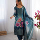 Chanderi Silk Digital Print and Jacquard Work Top with Pant and Dupatta Set - Jaipuri Vastra