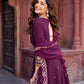 Faux Georgette Gown with Full Thread and Sequin Work Front and Back, Pant and Dupatta Set - Jaipuri Vastra