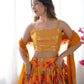 Digital Print Faux Georgette Lehenga with Thread Sequin Work and Matching Dupatta - Jaipuri Vastra