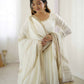 Elegant Chinon Silk Embroidered Gown with Plain Pant and Thread Work Dupatta - Jaipuri Vastra