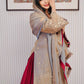 Luxury Ensemble with Full Sleeve Embroidered Top and Flared French Crepe Silk Lehenga