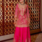 Fancy Dupatta with Party Wear Top and Plazzo in Heavy Embroidered Chinon Silk