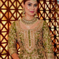 Fancy Dupatta with Party Wear Top and Plazzo in Heavy Embroidered Chinon Silk