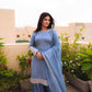 Glamorous Party Wear Set in Faux Georgette Featuring Heavy Sequence Embroidery