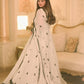 Premium Collection White Full Flair Embroidered Georgette Gown Paired with Designer Dupatta