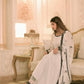Premium Collection White Full Flair Embroidered Georgette Gown Paired with Designer Dupatta