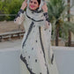 Premium Collection White Full Flair Embroidered Georgette Gown Paired with Designer Dupatta