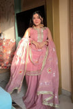 Stylish Embroidered Tabby Organza Kurta Set with Sequence Detailing