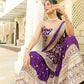 Fully Stitched Purple Faux Georgette Sharara and Dupatta Set with Thread and Sequin Embroidery