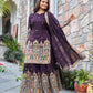 Elegant Pure Chinnon Silk Kurti Plazzo and Dupatta Set with Coding Dori and Sequence Work