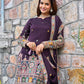 Elegant Pure Chinnon Silk Kurti Plazzo and Dupatta Set with Coding Dori and Sequence Work