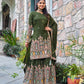 Elegant Pure Chinnon Silk Kurti Plazzo and Dupatta Set with Coding Dori and Sequence Work