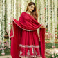 Stylish Roman Silk Anarkali Suit Set with Micro Cotton Pants and Embroidered Dupatta - Jaipuri Vastra