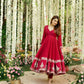 Stylish Roman Silk Anarkali Suit Set with Micro Cotton Pants and Embroidered Dupatta - Jaipuri Vastra