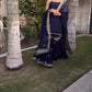 Designer Faux Georgette Sharara Suit with Thread Sequin Work and Dupatta Featuring Lace Border
