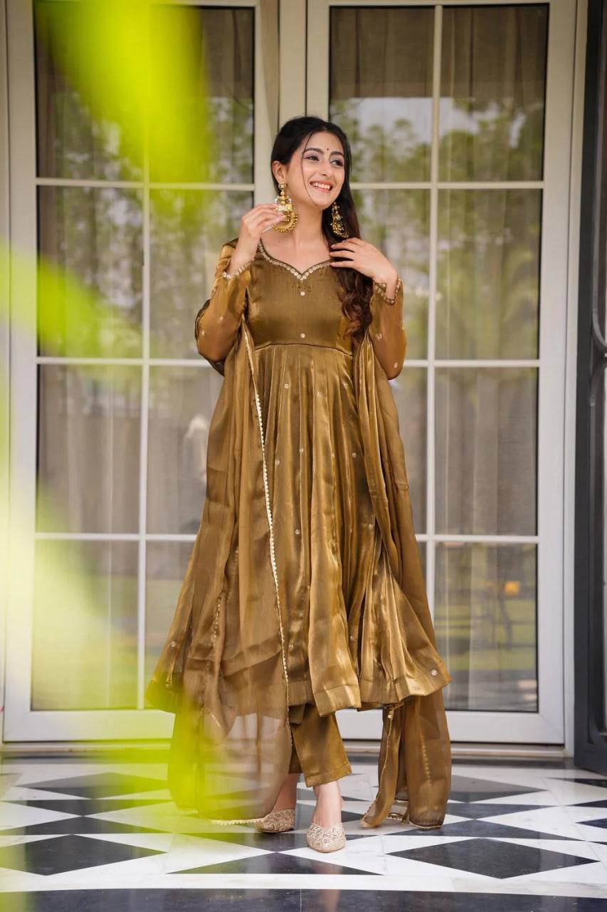 Jimi Choo Top with Thread Work Paired with Pant and Dupatta Featuring Four-Side Lace Border