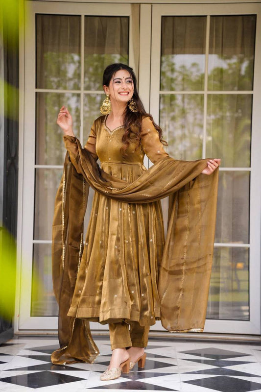 Jimi Choo Top with Thread Work Paired with Pant and Dupatta Featuring Four-Side Lace Border