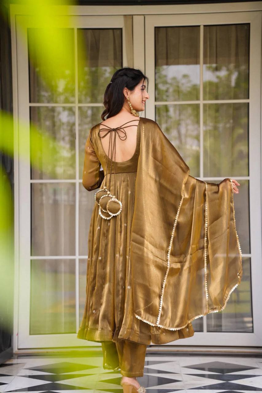Jimi Choo Top with Thread Work Paired with Pant and Dupatta Featuring Four-Side Lace Border