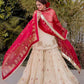 Exclusive Three-Piece Sarara Suit in Chinon Fabric with Gotapatti Lace and Sequence Embroidery