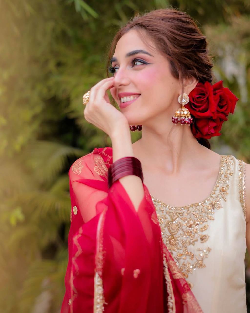 Exclusive Three-Piece Sarara Suit in Chinon Fabric with Gotapatti Lace and Sequence Embroidery
