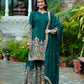 Elegant Pure Chinnon Silk Kurti Plazzo and Dupatta Set with Coding Dori and Sequence Work