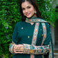 Elegant Pure Chinnon Silk Kurti Plazzo and Dupatta Set with Coding Dori and Sequence Work