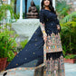 Elegant Pure Chinnon Silk Kurti Plazzo and Dupatta Set with Coding Dori and Sequence Work